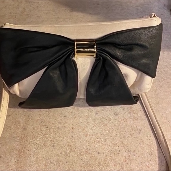 Betsey Johnson Handbags - Elegant Betsey Johnson Black and Cream Bow Accent Women's Bag